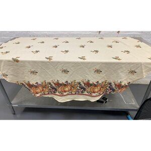 Thanksgiving Tablecloth  Autumn Fall Harvest Fabric 70x68 in